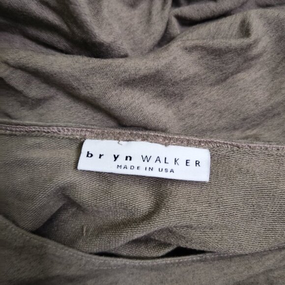 Bryn Walker Cinch Sides Long Sleeves Top Boat Neck Army Green Tunic Oversize M - Picture 3 of 9